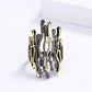 Ringe für Frauen Geometrische Hohle Unregelmäßige Astform Damen Schmuck Mode Party Geschenk Schwarz Gold Farbe Accessoires