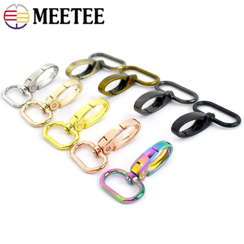 5/10Pcs Meetee 20/25/32/38mm Metal Bags Strap Buckles Lobster Clasp Collar Carabiner Snap Hook DIY KeyChain Bag Part Accessories