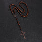 Christus Jesus Holzperlen 8mm Rosenkranzperlen Kreuz Autoanhänger Geflochtene Seilkette Halskette Religiöser Orthodoxer Gebetsschmuck