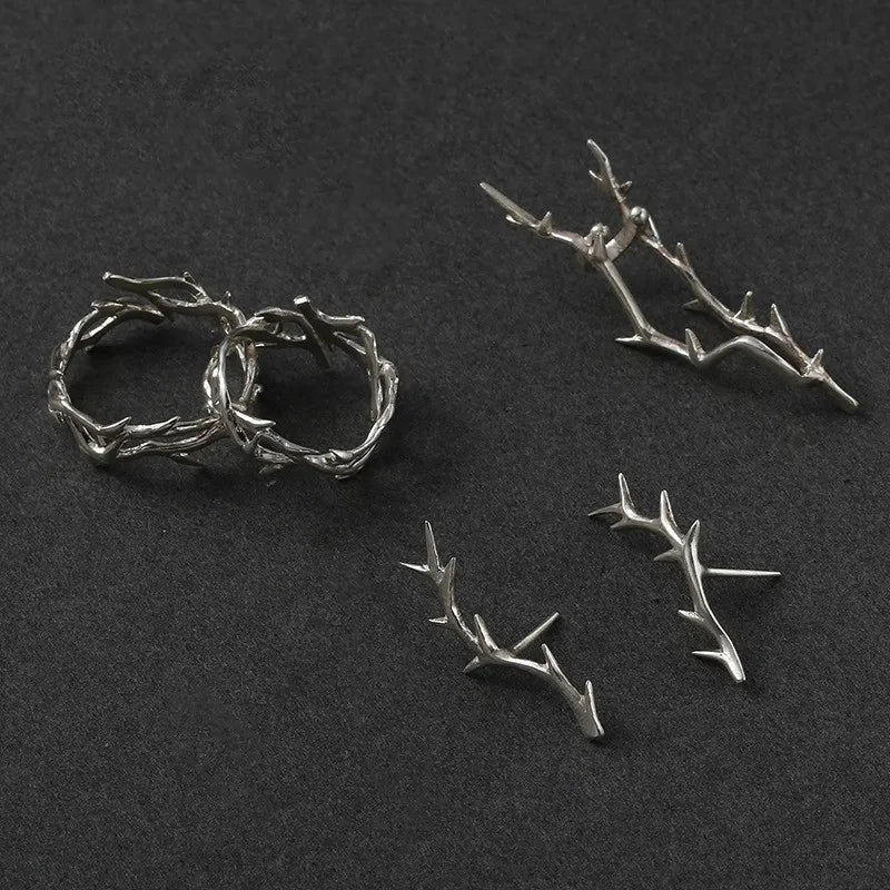 Vintage Ins-Stil Ringe für Männer und Frauen mit Zweigen, Dornen, Paarringe, Geschenke, Mode und Persönlichkeit