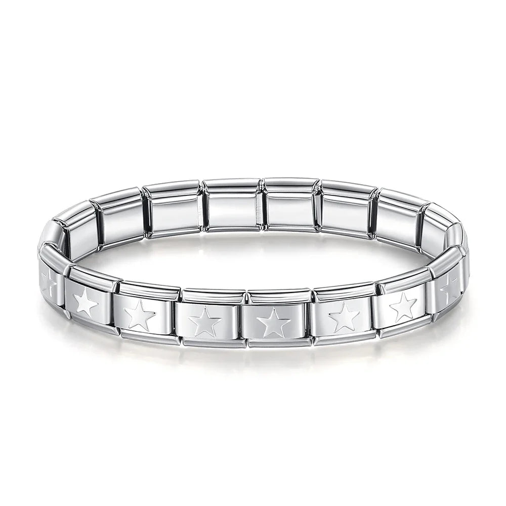 Hapiship Neue Mode Frauen Romantisches Herz 9mm Breite Edelstahl Armband Armreif Mädchen Hochzeit Weihnachtsgeschenk Schmuck G205
