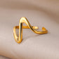 Edelstahlringe für Damen Wasserdicht Offen Goldfarbener Ring Hochzeits-Paarband Schmuck Geschenke Kostenloser Versand Artikel anillos