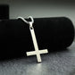 Schlichte Kreuzkette mit Kreis Anhänger Edelstahl Halskette Christ Kreuz Halskette für Herren Jungen Coole Halskette Collier