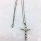 Mode Kruzifix Jesus Christus Herrenschmuck Gold Braun Silber Farbe Metall Kreuz Anhänger mit Halskette Halsketten für Damen