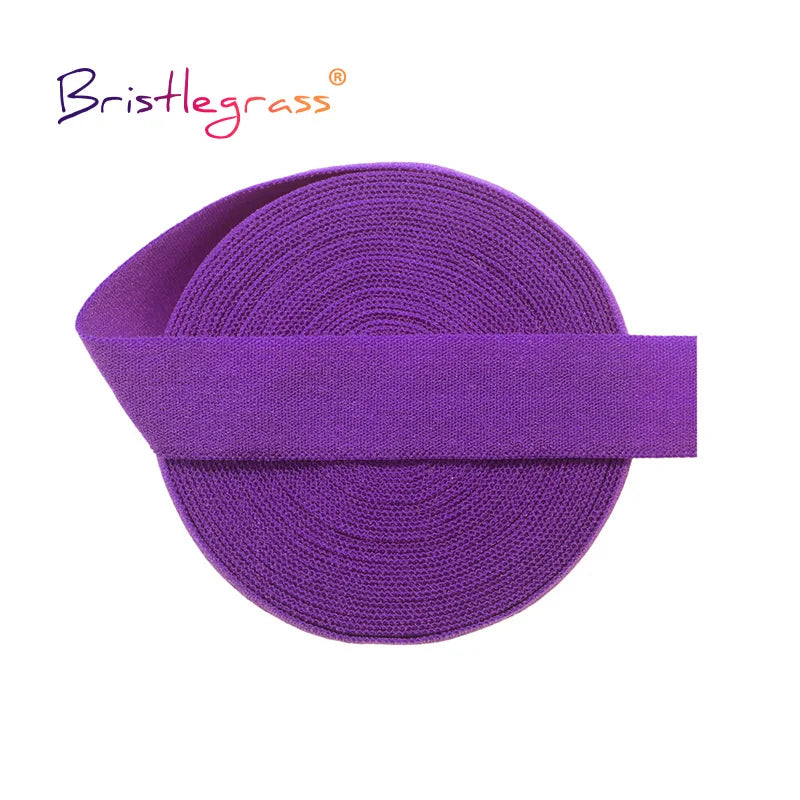 BRISTLEGRASS 2 5 10 Yard 5/8" 15mm Einfarbig Matt Nicht Glänzend Falzgummi FOE Spandex Band Stirnband Unterwäsche Kleid Nähen Borte