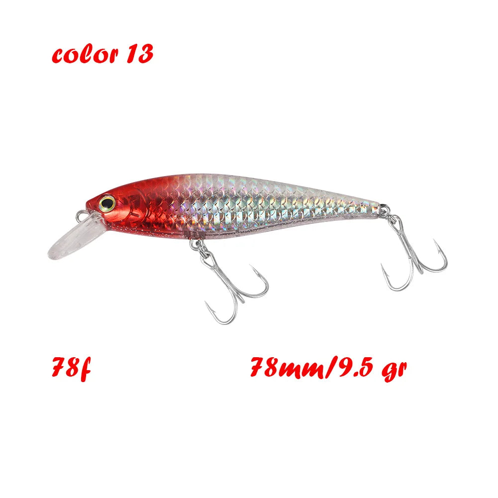 BassLegend Fishing Artificial Bait Suspending Minnow Shallow Wobbler Jerkbait Shad Bass Pike Lure 128 SP 78 F 65 SP