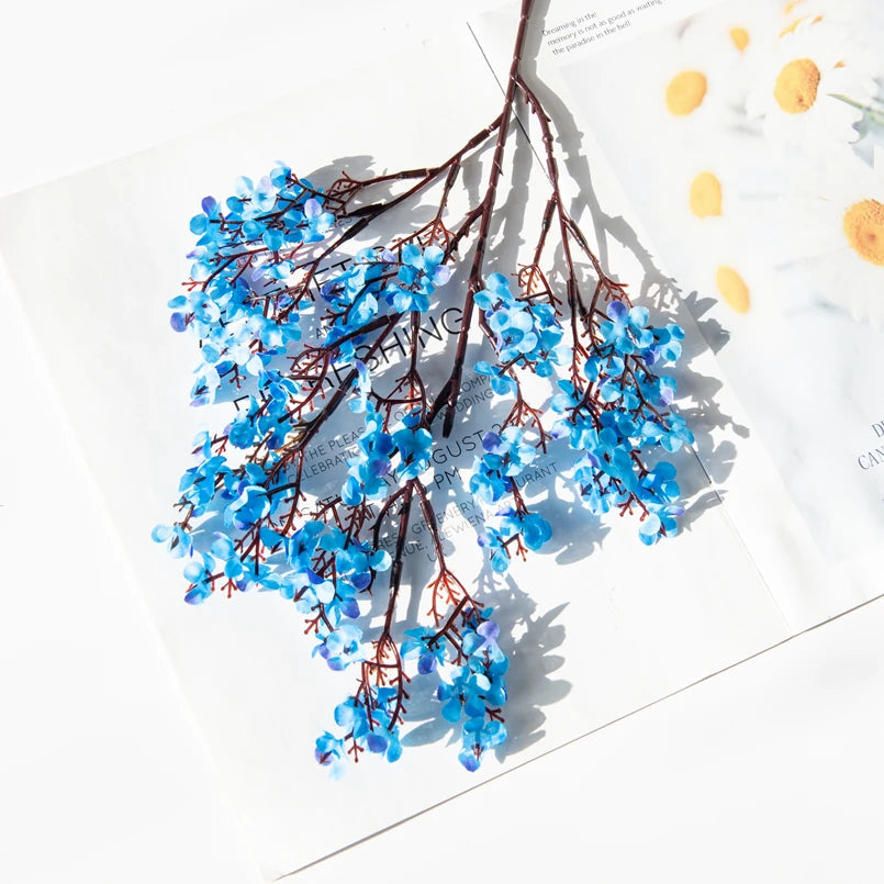 2PCS Artificial Plants Long Baby's Breath Christmas Decorations Vase for Home Wedding Bridal Festival Party Fake Plastic Flowers