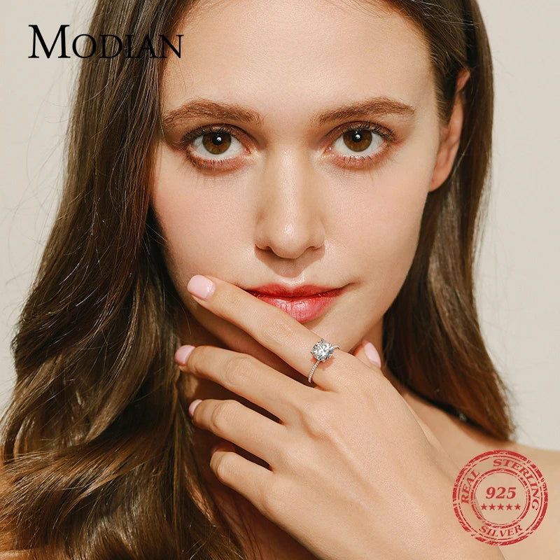 2023 Klassischer Luxus Echter massiver 925 Sterling Silber Ring 3 Karat 10 Herzen Pfeile Zirkon Hochzeitsschmuck Ringe Verlobung Für Frauen