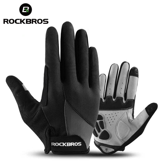 ROCKBROS Fahrradhandschuhe Schwammpolster Lange Finger Motorradhandschuhe für Fahrrad Mountainbike Handschuhe Touchscreen MTB Handschuhe