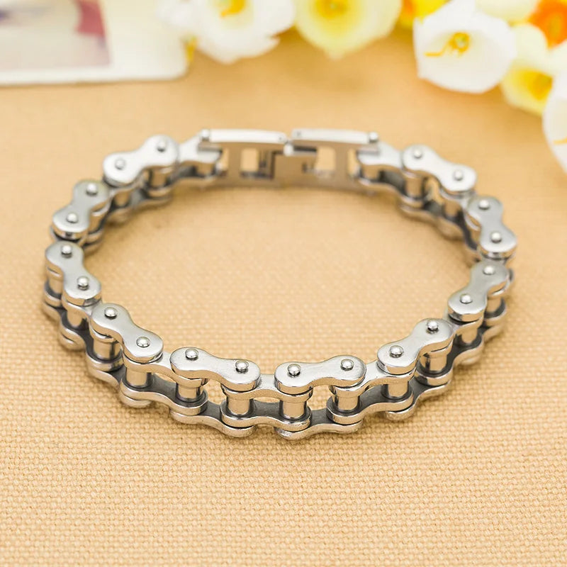 PUNK Biker Herrenarmband 316L Edelstahl Mode Schmuck Fahrrad Kette Armschmuck pulsera hombre acero inoxidable