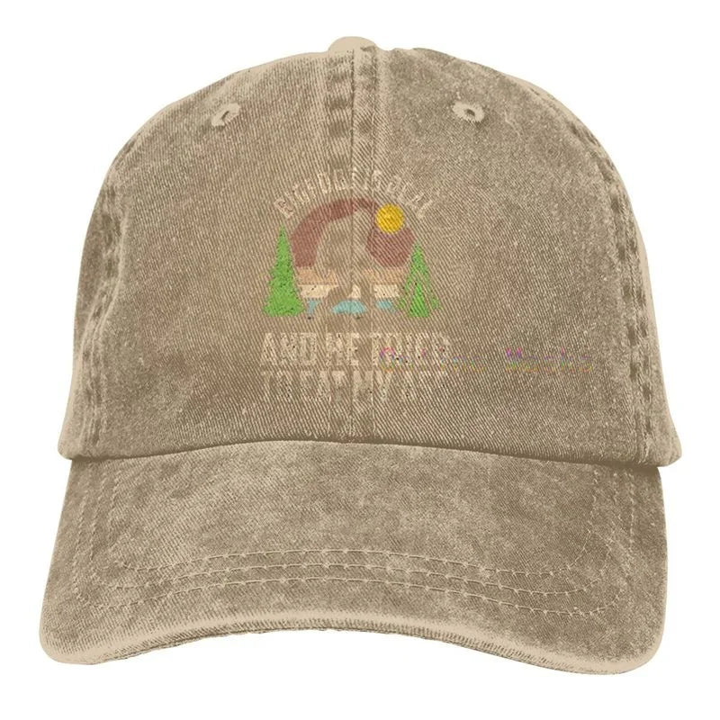 Bigfoot is Real and He Tried to Eat My Ass Baseball Cap Unisex Vintage Trucker Hat Adjustable Cowboy Hats for Mens Womens