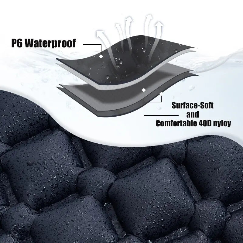 Outdoor-Camping aufblasbare Matratze Isomatte mit Kissen Ultraleichte Luftmatratze Eingebauter Inflatorpumpe Wandern