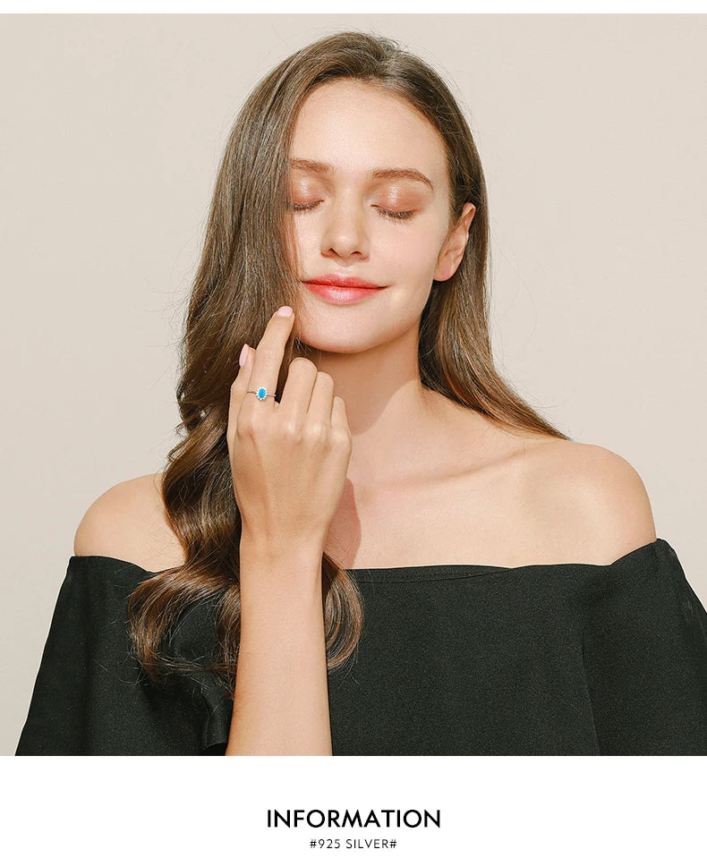 MODIAN Klassischer Kronenring für Damen aus reinem 925er Sterlingsilber mit natürlichem Türkis, elegante Mode-Ringe für Frauen, Weihnachtsschmuck