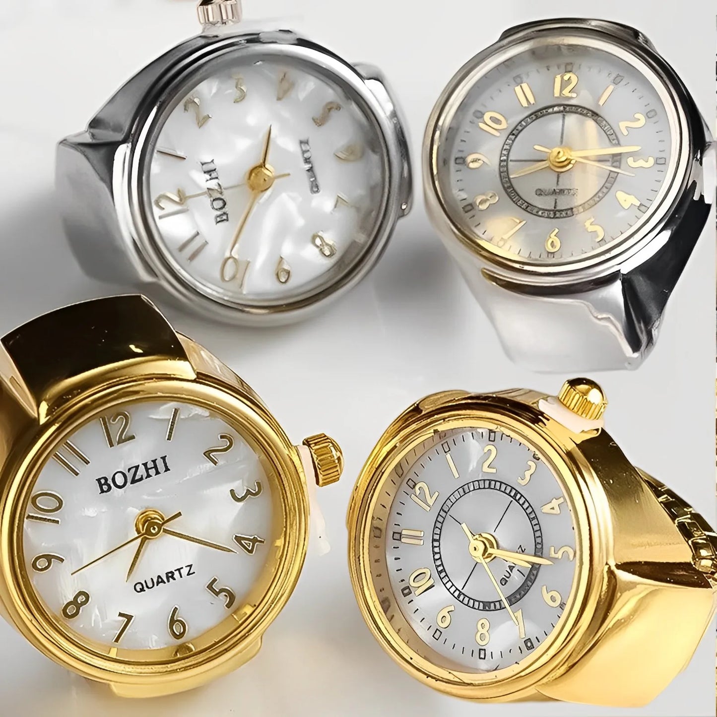 Modische Ringe, Fingeruhren, Modische Party-Quarzuhren, Unisex-Paarringe, Schmuckgeschenk, echt