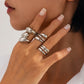 Fashion 4er-Set unregelmäßige Ringe für Frauen Punk-Persönlichkeit Gold-Silber Farbe Offene Ringe Party Täglich Weiblicher Schmuck