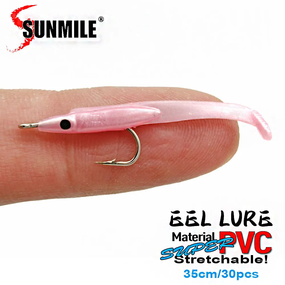 SUNMILE 30pcs 0.3g 35mm Eel Soft Fishing Lure Pesca Peche Tackle Wobblers Fish Lures Carp Leurre Souple Soft baits