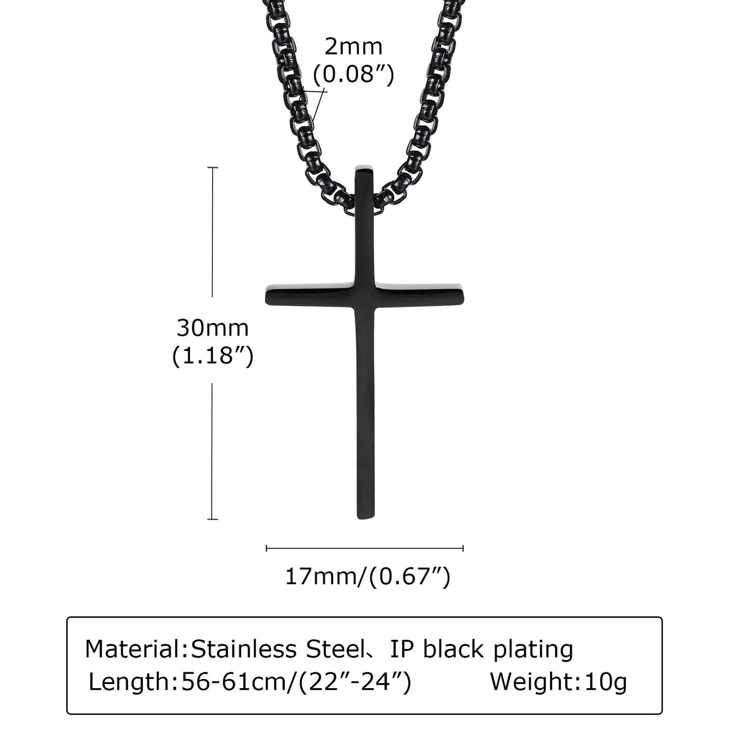 Vnox Schlichte Unisex-Kreuzketten, einfacher Edelstahl-Kreuzanhänger für Damen und Herren, Gebets-Halskette für Christen, verstellbare Panzerkette