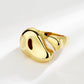 Verstellbarer, bunter Tropfglasur-Ring Damen Mode Retro Geometrischer goldfarbener Metallring Hochzeitsschmuck Geburtstagsgeschenk