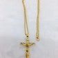Mode Kruzifix Jesus Christus Herrenschmuck Gold Braun Silber Farbe Metall Kreuz Anhänger mit Halskette Halsketten für Damen