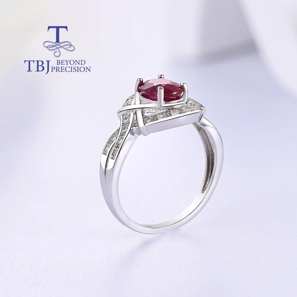 Wunderschöner Design-Ring mit natürlichem Rubin, Edelstein, exquisiter 925er Sterlingsilber-Schmuck für Frauen