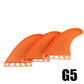 Surfbrett Flossen Set Tri Finnen UPSURF Future S/M/L Honeycomb Fiberglas Orange/Gelb/Blau/Grau/Grün mit schwarzem Logo Funboard Finnen