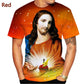 God! About Jesus Love Everone Christian Men's Round Neck Casual Short Sleeve T-Shirt, Cross Jesus Pattern Printed T-Shirt Top