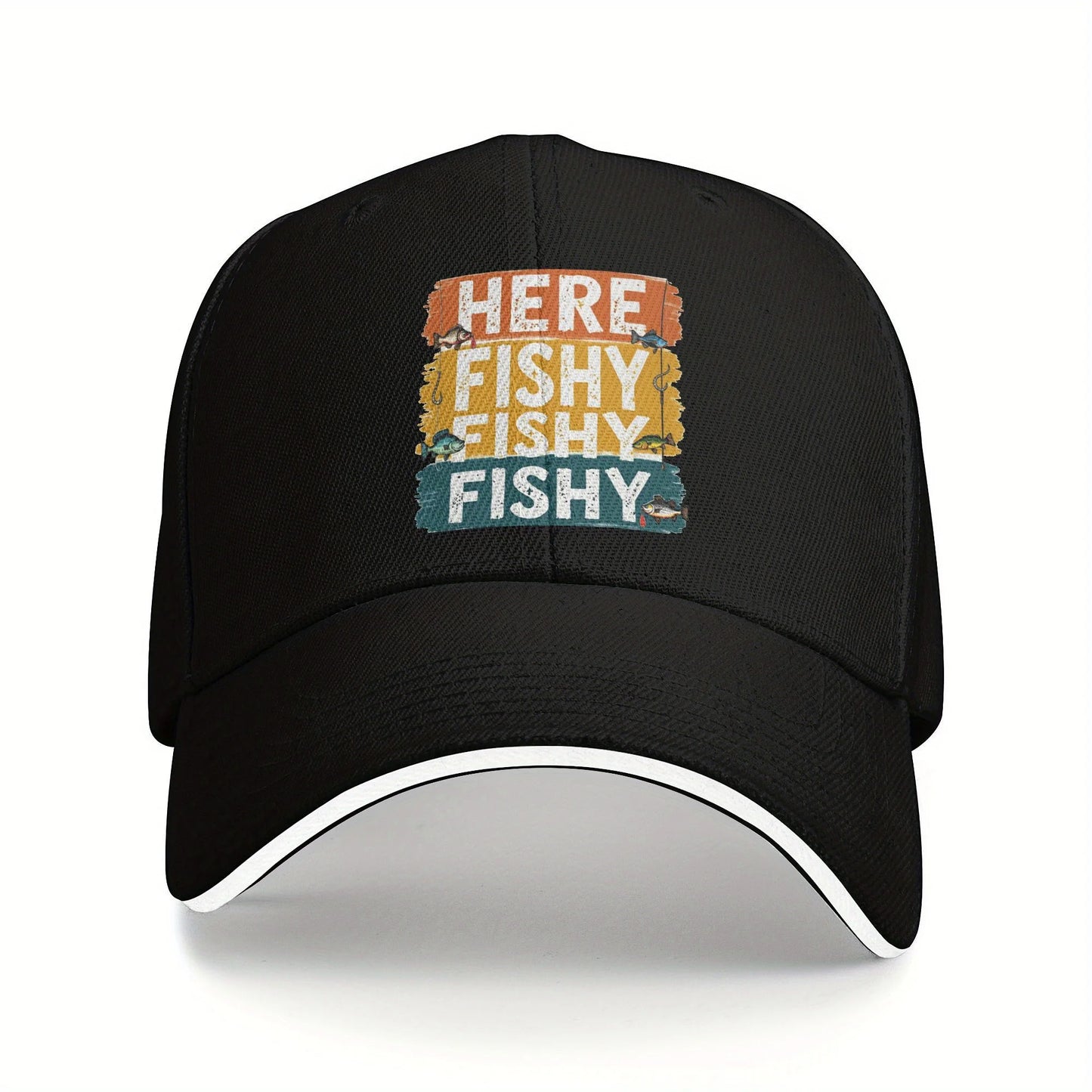 Here Fishy Kinder Baseballmütze Jugend Camping Retro Hip Hop Style Baseballmütze Verstellbarer Sandwich-Schirm Leichte Outdoor
