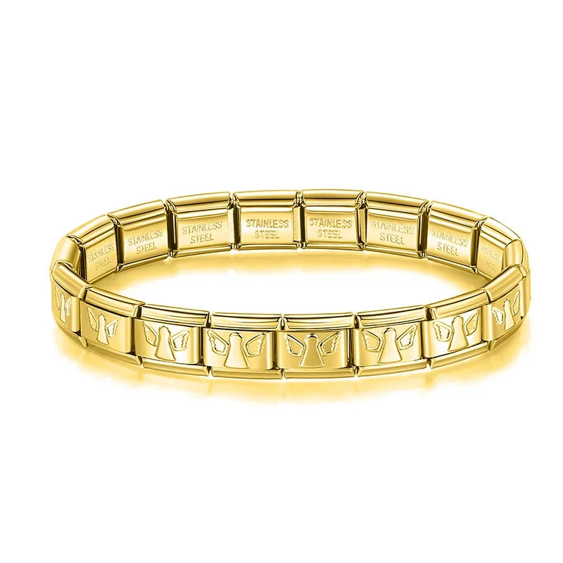 Hapiship Neue Mode Frauen Romantisches Herz 9mm Breite Edelstahl Armband Armreif Mädchen Hochzeit Weihnachtsgeschenk Schmuck G205
