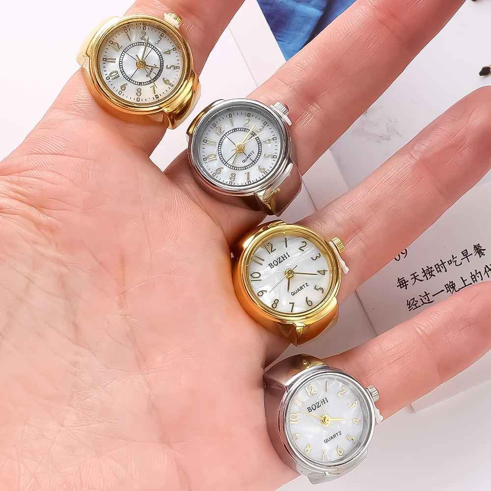 Modische Ringe, Fingeruhren, Modische Party-Quarzuhren, Unisex-Paarringe, Schmuckgeschenk, echt