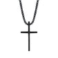 Vnox Schlichte Unisex-Kreuzketten, einfacher Edelstahl-Kreuzanhänger für Damen und Herren, Gebets-Halskette für Christen, verstellbare Panzerkette