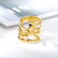 Klassische geometrische unregelmäßige Ringe für Frauen, goldfarben, Edelstahl, offene Ringe, Mädchen, Persönlichkeit, Punk-Schmuck-Accessoires