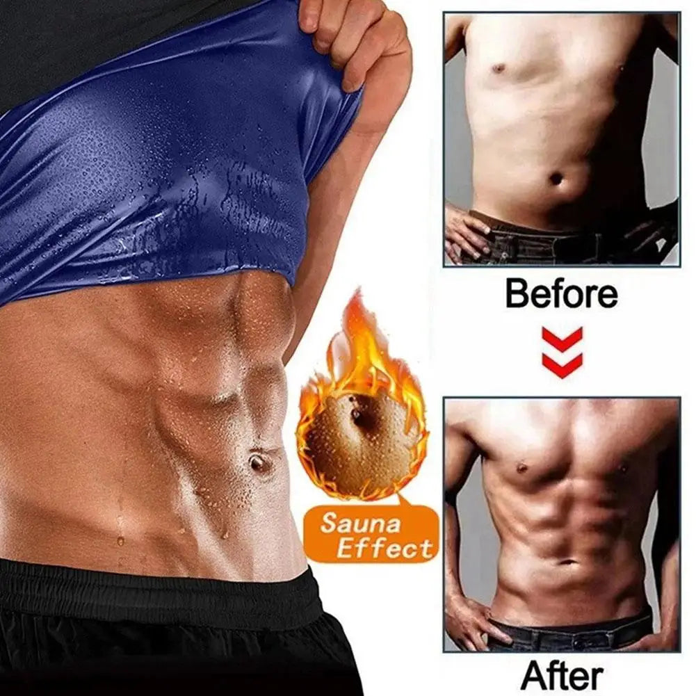 Men Silver Ion Coating Thermo Sweat Sauna Vest Body Shapewear Slimming Shapers Tops Trainer Tank Burning Waist Fat Effect J3P4