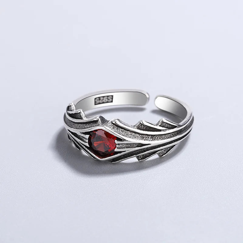 925er Sterling Silber Rote Zirkonringe für Damen Mode Hochwertiger Feiner Schmuck Accessoires Alles Schmuck