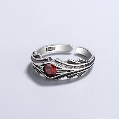 925er Sterling Silber Rote Zirkonringe für Damen Mode Hochwertiger Feiner Schmuck Accessoires Alles Schmuck
