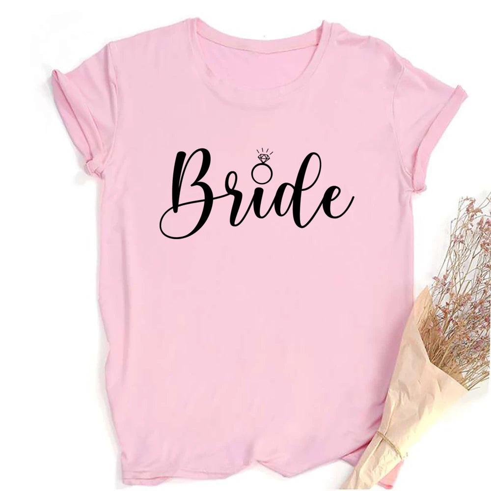 Junggesellinnenabschied T-Shirt für Frauen JGA T-Shirt Braut & Crew Team Braut Tee Hochzeitsgeschenk für Bräute Verlobungs T-Shirt Kleidung