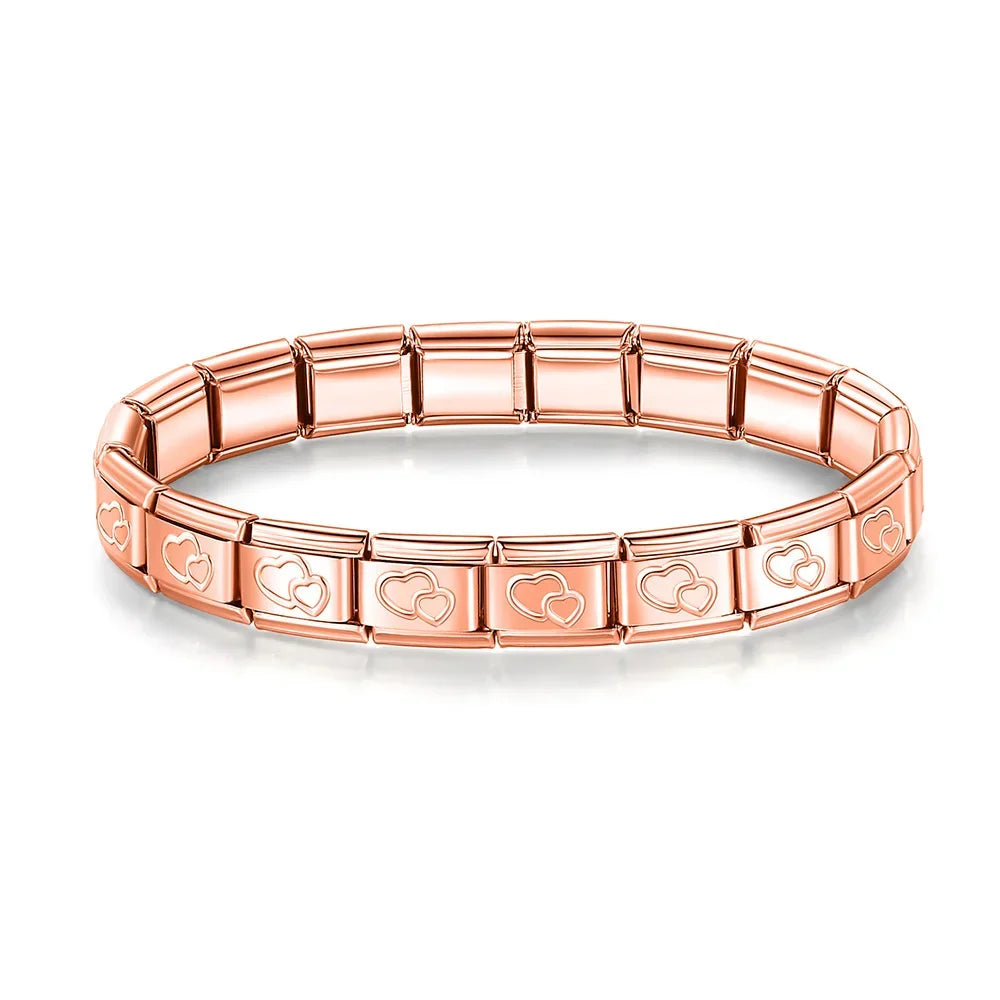 Hapiship Neue Mode Frauen Romantisches Herz 9mm Breite Edelstahl Armband Armreif Mädchen Hochzeit Weihnachtsgeschenk Schmuck G205