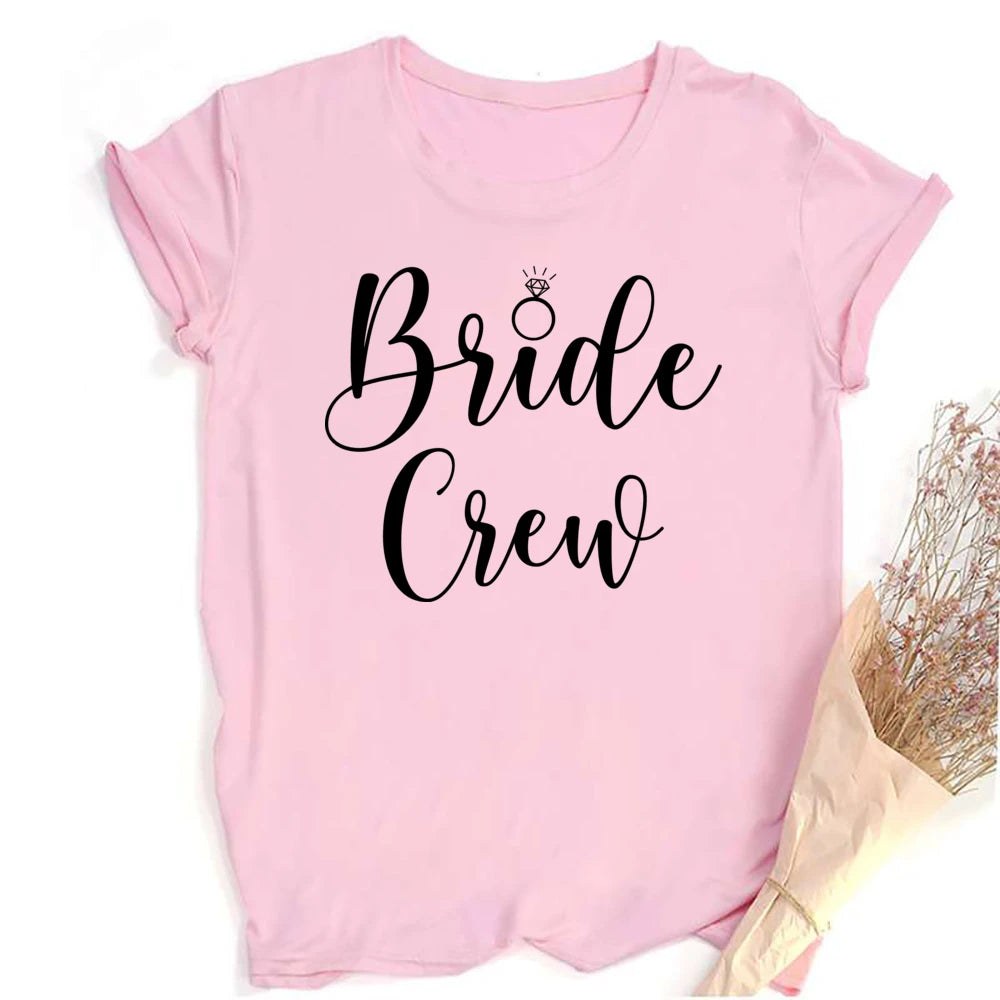 Junggesellinnenabschied T-Shirt für Frauen JGA T-Shirt Braut & Crew Team Braut Tee Hochzeitsgeschenk für Bräute Verlobungs T-Shirt Kleidung