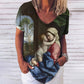3D Printed T Shirts for Women Summer V-Neck Short Sleeved Tee Vintage Jesus Christ Women's T-Shirt Casual Streetwear Top Shirt
