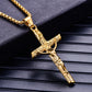 Stainless Steel Titanium Cross Jesus Christ Human Pendant Hip Hop Collar Chain Necklace for Women Men Gift Fashion Jewel