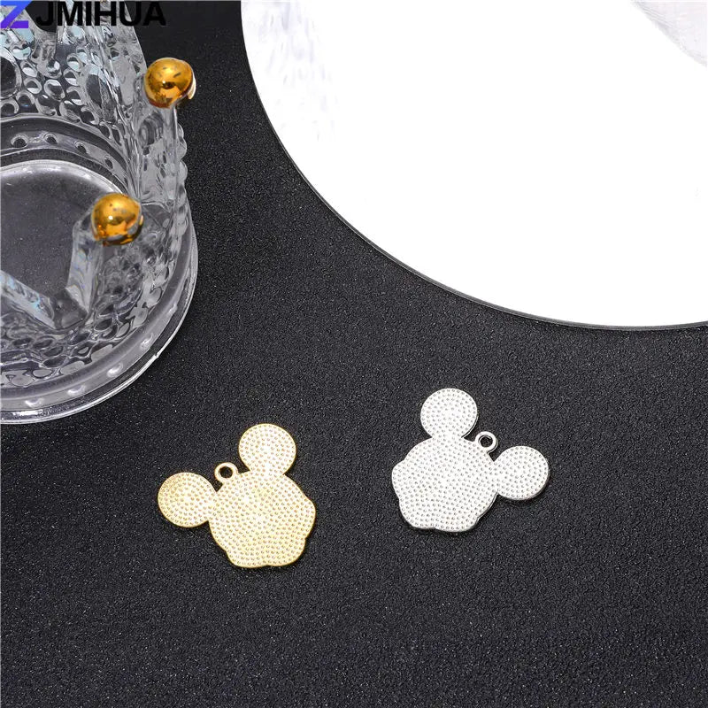 JUYA 15pcs Enamel Mouse Charm Pendants For Jewelry Making Women Kids DIY Necklace Handmade Findings Crafts Accessories