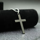 Schlichte Kreuzkette mit Kreis Anhänger Edelstahl Halskette Christ Kreuz Halskette für Herren Jungen Coole Halskette Collier