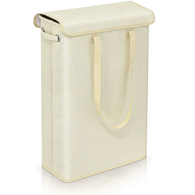 45L schmaler Wäschekorb mit Deckel, schmaler Griff, feiner Griff, Schmutzwäschekorb, Schlafzimmer, Kindergarten, ganzer Korb Aufbewahrungsba