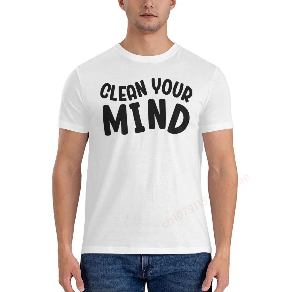 100% Baumwolle REINIGE DEINEN GEIST Motivierende Zitate T-Shirts Herren Freizeit Damen Kleidung T-Shirts Oberteile