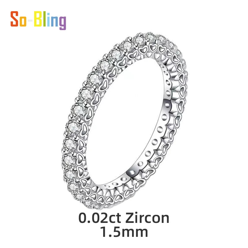 So-Bling S925 Sterling Silber Ringe für Damen Eleganter feiner Zirkonia-Ring Brauthochzeit Verlobungsring Damen Trendiger Schmuck