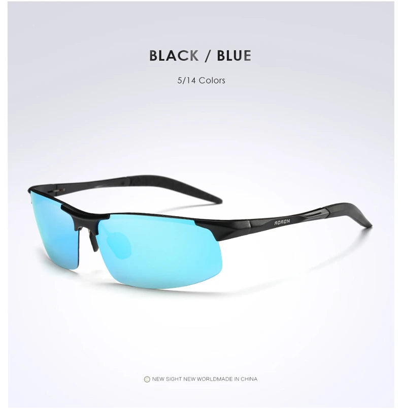 AORON Polarisierte Herren-Sonnenbrille für Autofahrer, Aluminium-Magnesium-Rahmen, Sport-Sonnenbrille, Fahrer-Retro-Brille, UV400, Blendschutz