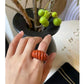 HANGZHI Unregelmäßige breite, klobige Ringe für Damen Vintage Acrylharz Herbst Winter Geometrischer Stapelschmuck Finger Accessoire