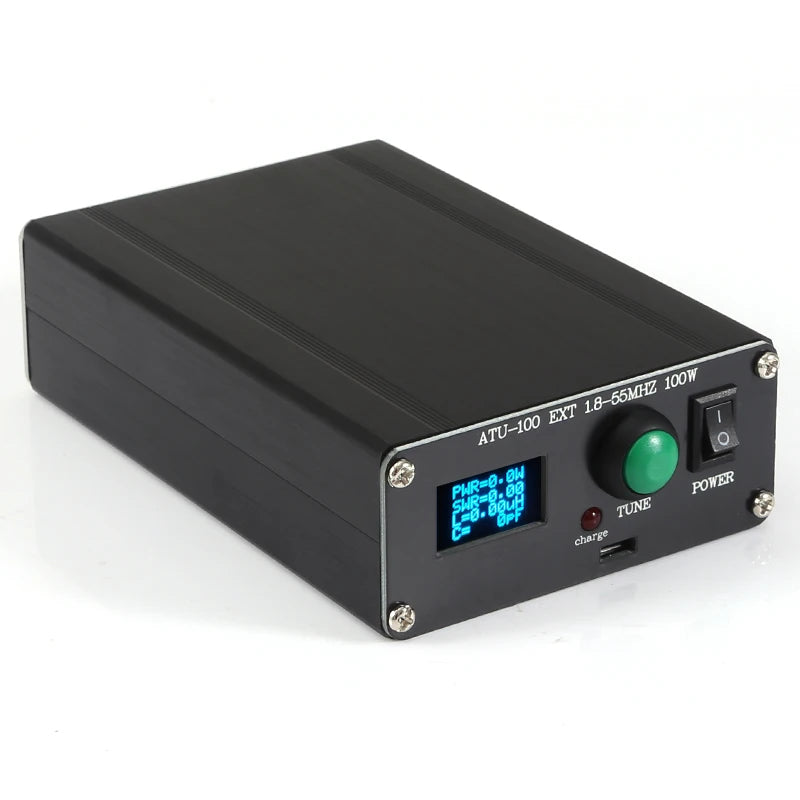 Fertiger ATU-100 1.8-50MHz ATU-100mini Automatischer Antennentuner von N7DDC 7x7 + Mini 0.96 OLED + Metallgehäuse + 1350MA Akku