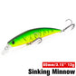 TSURINOYA 80S 12g Sinking Minnow Fishing Lure DW96 8cm Large Trout Pike Rockfish Hard Bait Jerkbait Freshwater Saltwater Wobbler