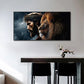 Gott Jesus Christus und Löwengesicht Wandkunst Poster Drucke Abstrakte Leinwandbilder Tierbilder für die moderne Wohnzimmerdekoration