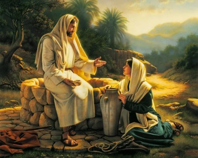 Christian God Jesus The Shepherd Christ Belief Faith The Samaritan Woman Posters Prints Canvas Painting Wall Art Picture Decor